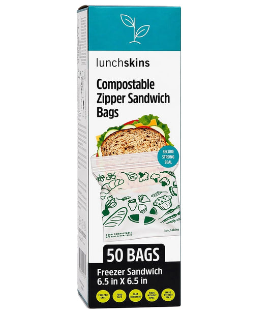 Ziptop Sandwich Storage Bags - Compostable & Freezer-Safe