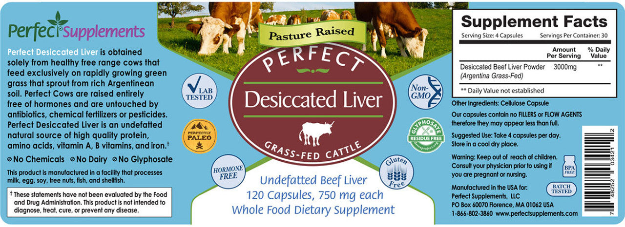Desiccated Liver - Nutrient Dense - Naturally Occurring Iron - 120 Capsules