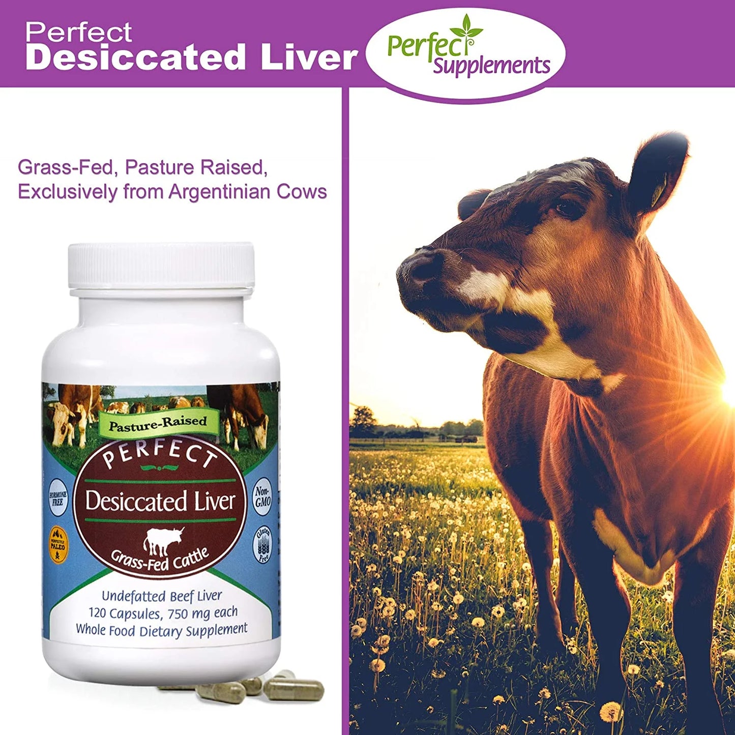 Desiccated Liver - Nutrient Dense - Naturally Occurring Iron - 120 Capsules