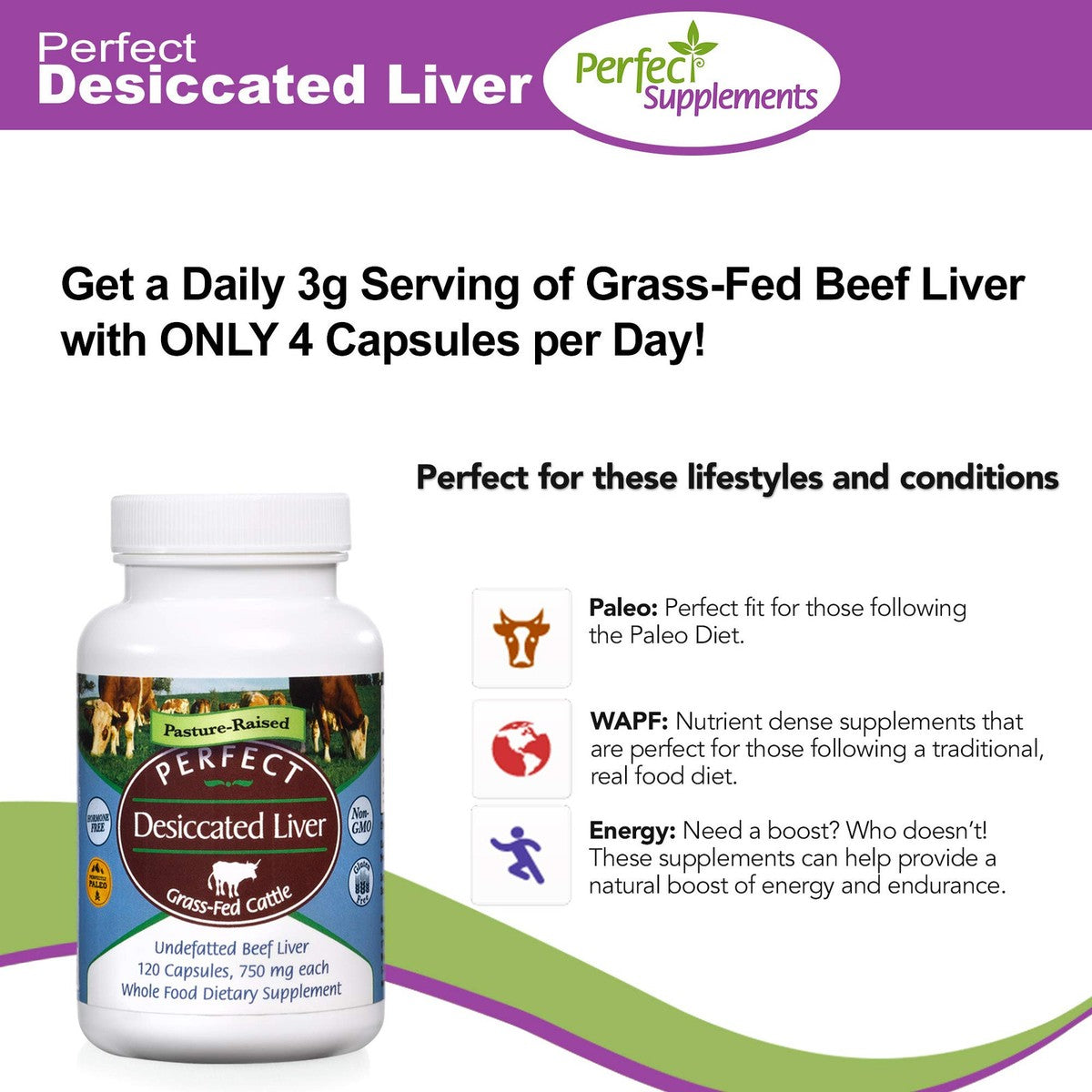 Desiccated Liver - Nutrient Dense - Naturally Occurring Iron - 120 Capsules