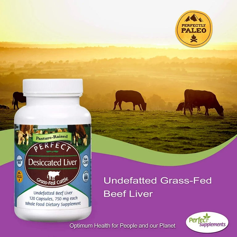 Desiccated Liver - Nutrient Dense - Naturally Occurring Iron - 120 Capsules
