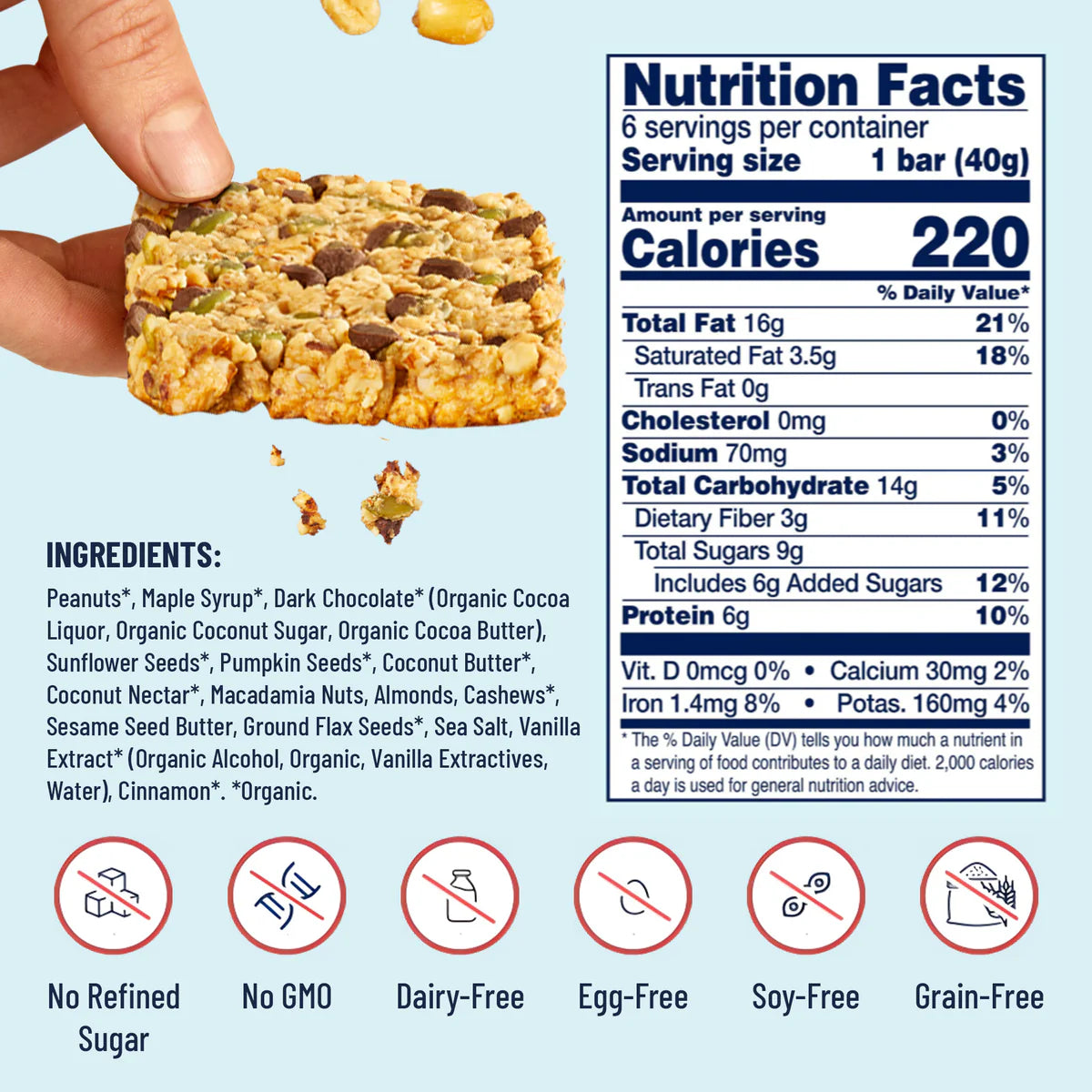 Peanut Butter Dark Chocolate Snack Bar