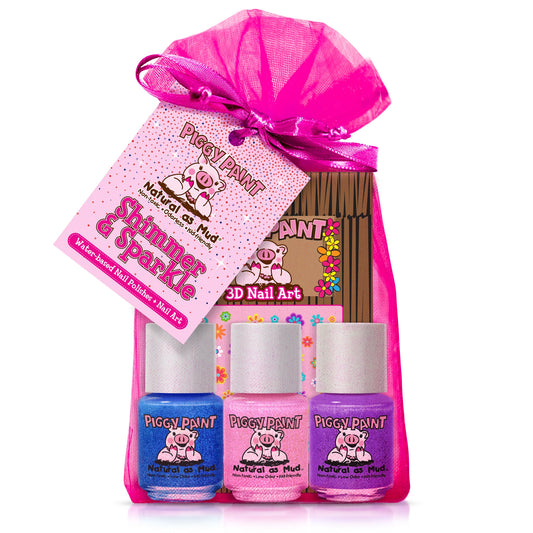 Shimmer & Sparkle Gift Set - Kids Non-toxic Nail Polish