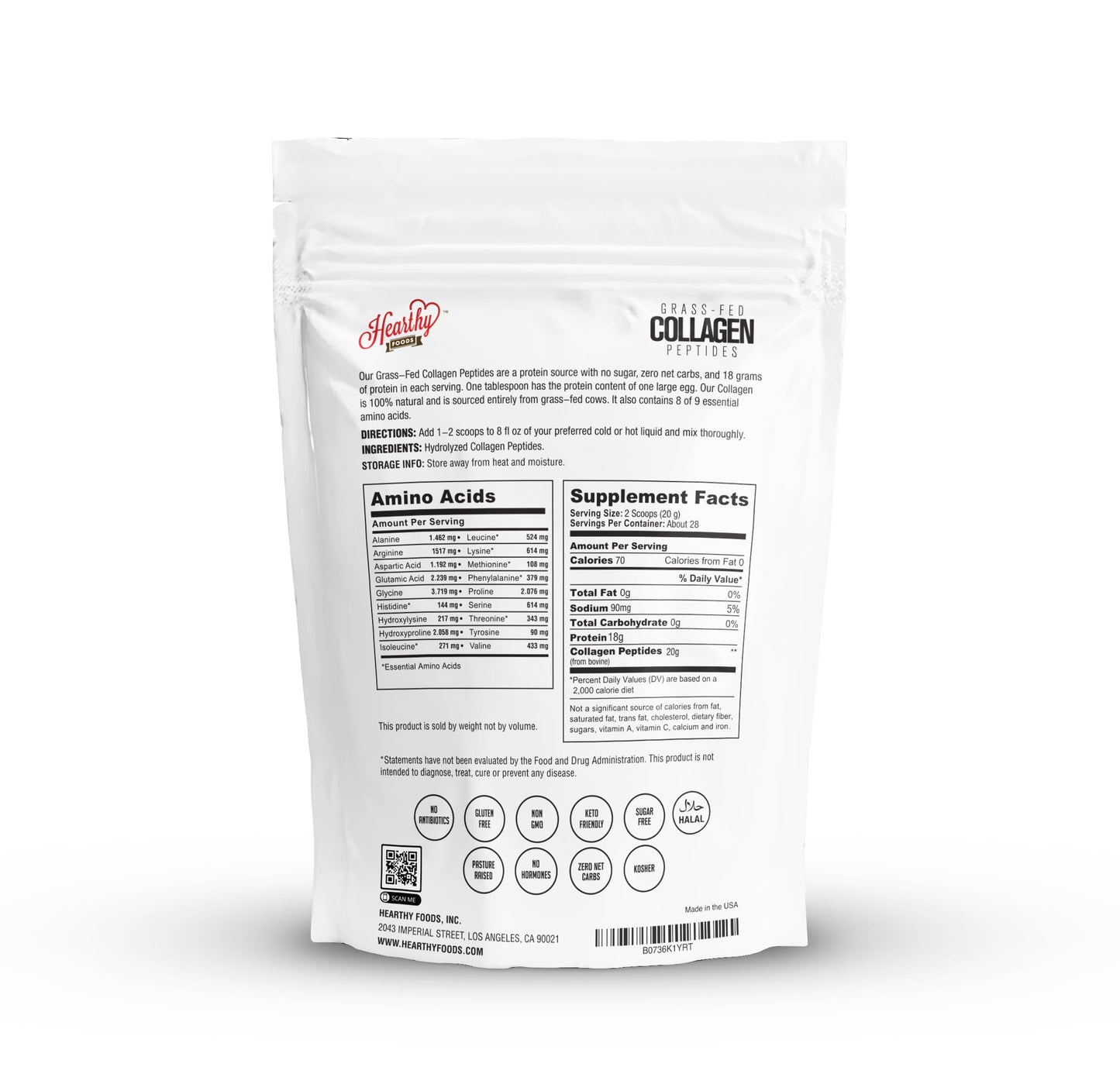 Collagen Peptides - Grass-Fed Type I and III Unflavored