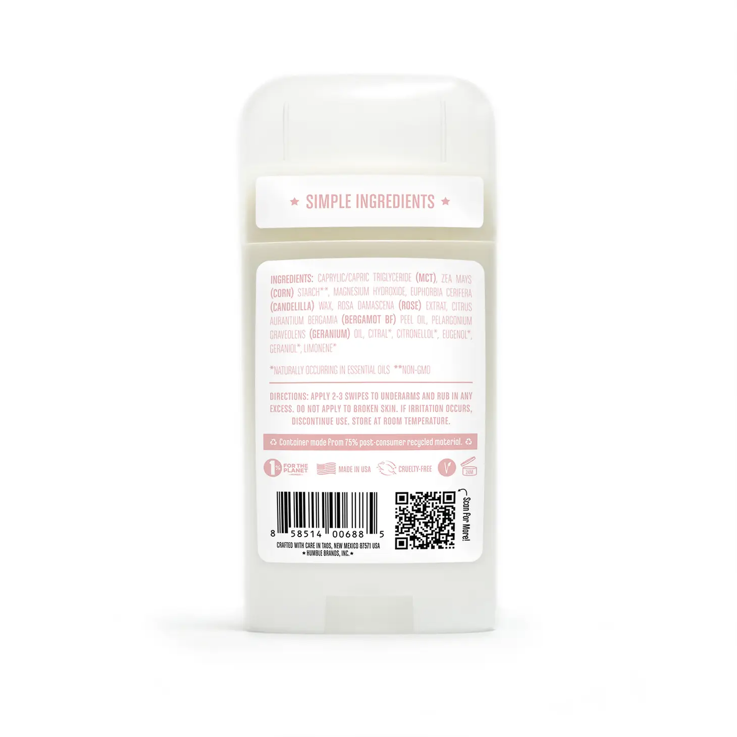 Sensitive Skin/Vegan Moroccan Rose Deodorant