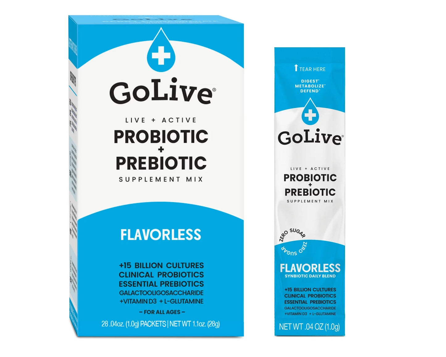 28-Pack Flavorless Probiotics + Prebiotics Blend - Adults & Kids