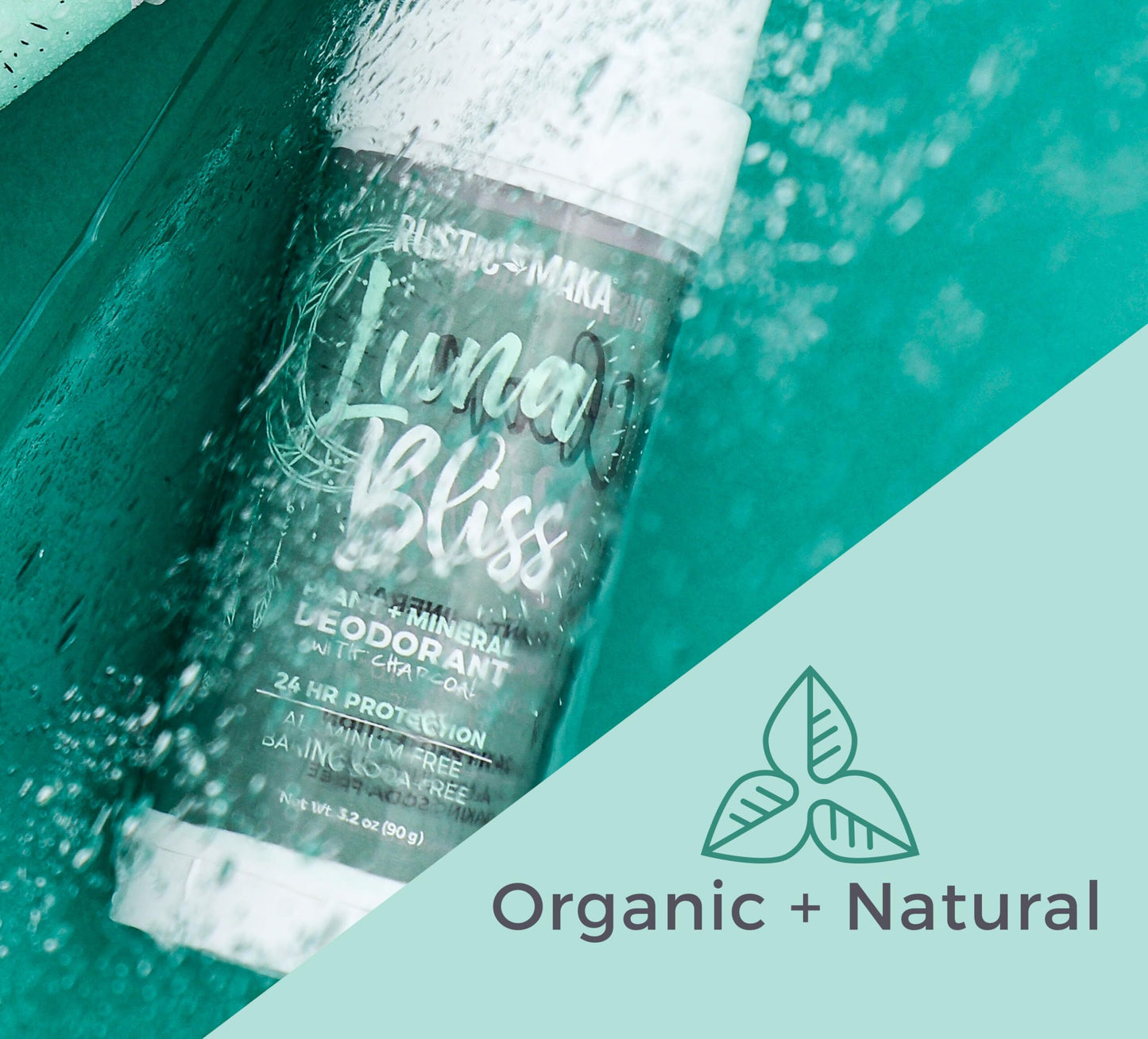 Luna Bliss Natural Deodorant, Magnesium & Charcoal - Baking-Soda Free