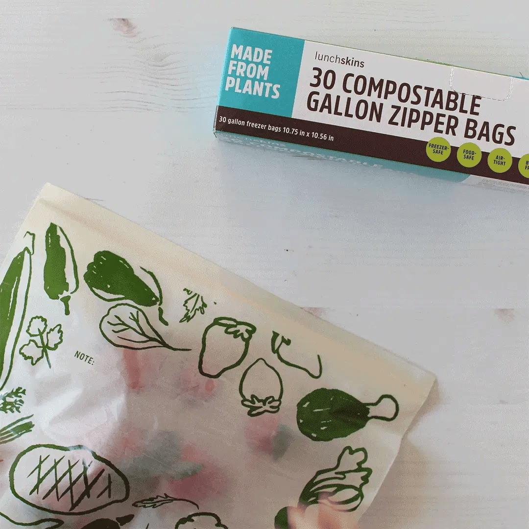 Ziptop Gallon Storage Bags - Compostable & Freezer-Safe