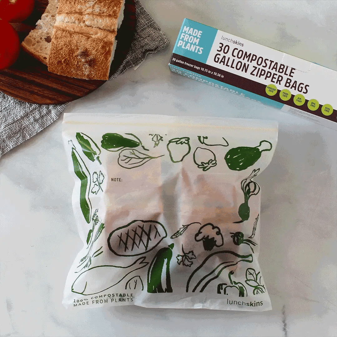 Ziptop Gallon Storage Bags - Compostable & Freezer-Safe