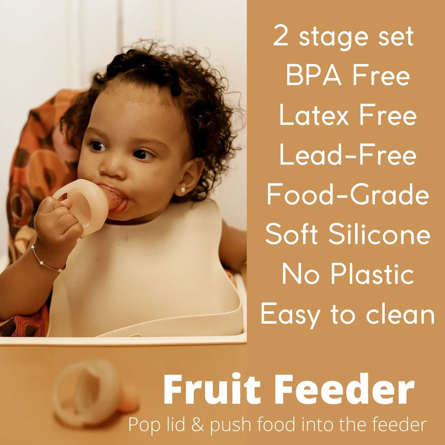 Food & Fruit Feeder Pacifier Set for Baby - Oat & Coco - 4m+