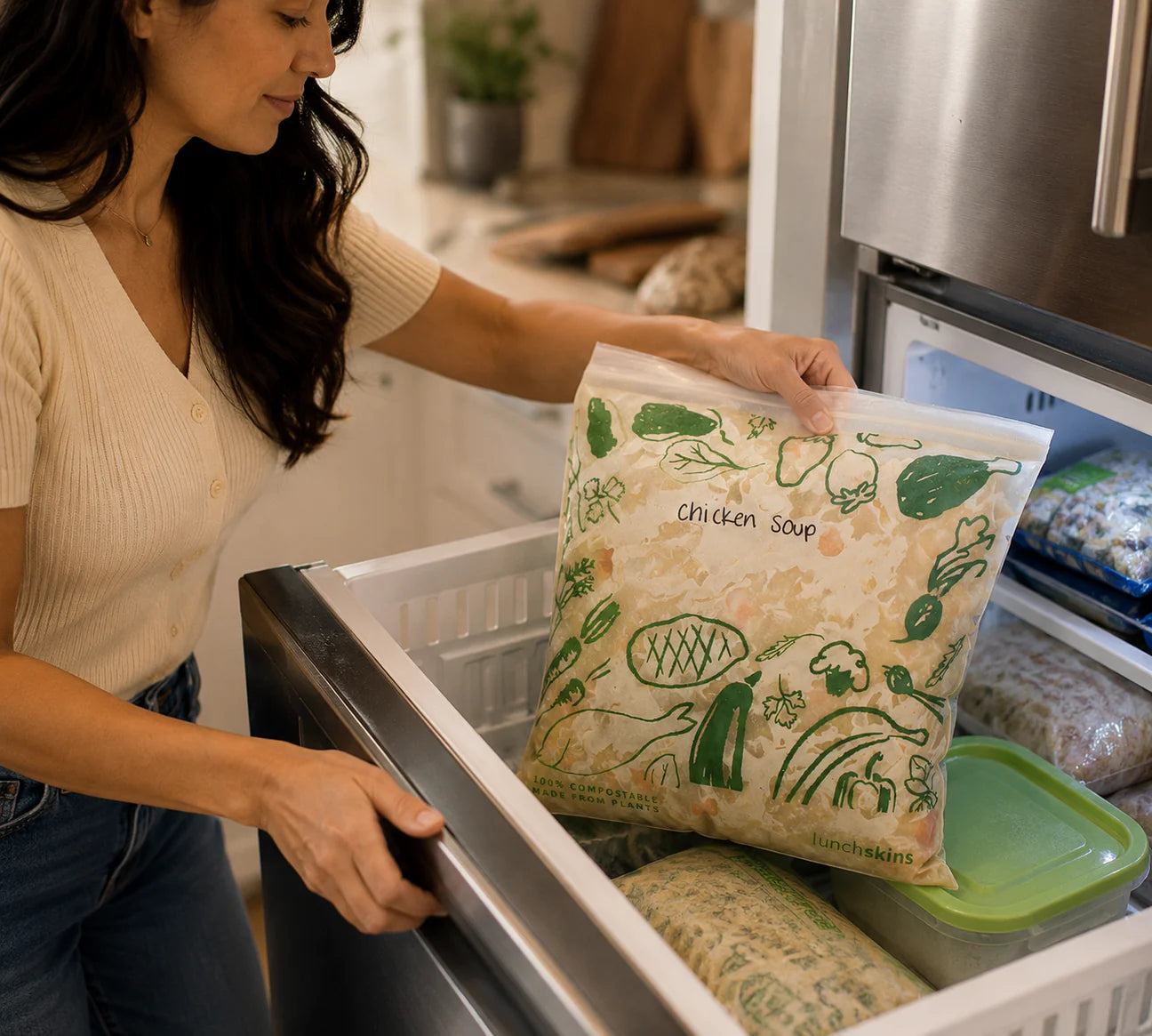 Ziptop Gallon Storage Bags - Compostable & Freezer-Safe