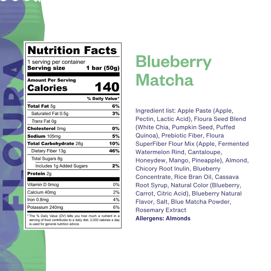 Floura Blueberry Matcha Fiber Bar