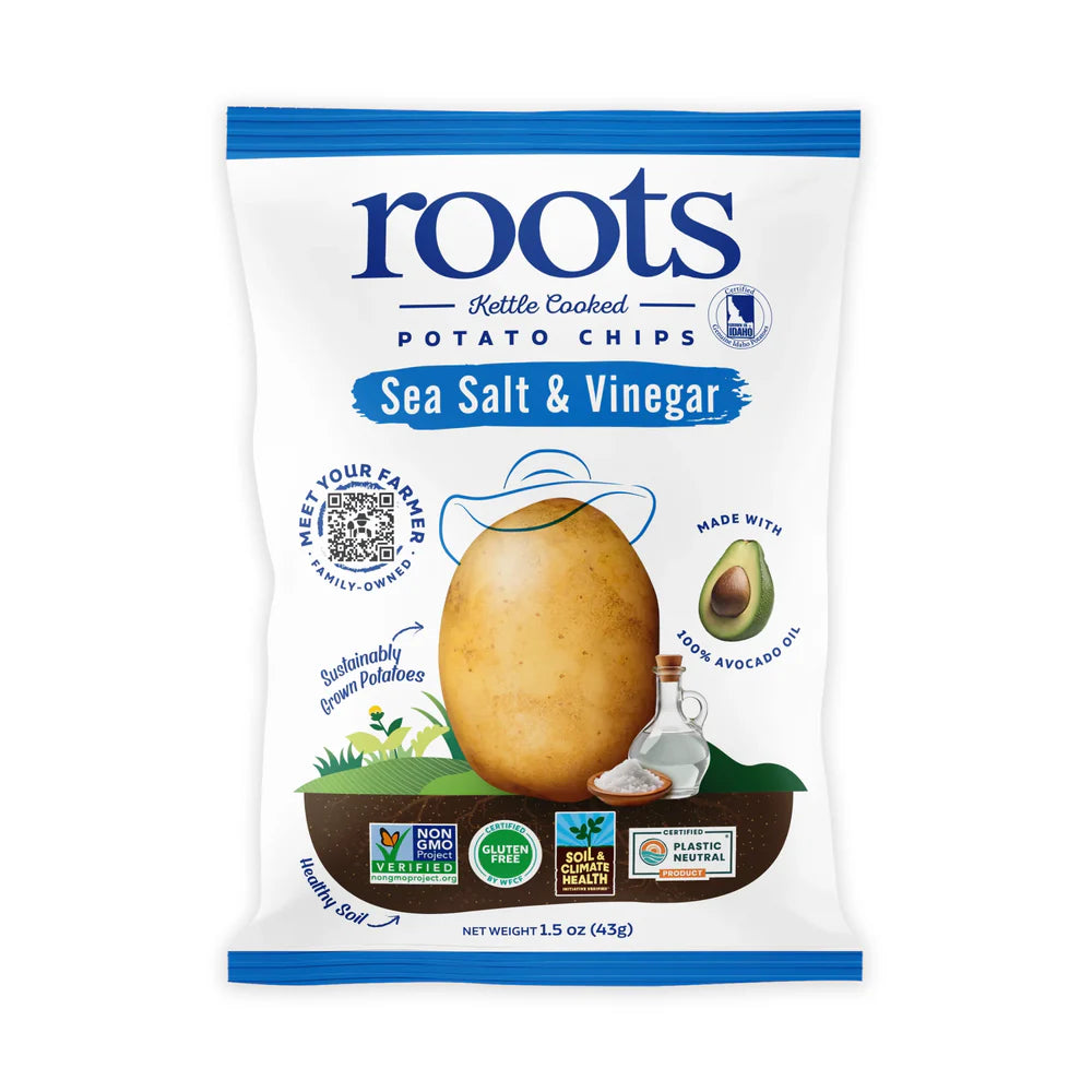 Sea Salt & Vinegar Kettle Cooked Potato Chips – Tangy Bold Flavor - Avocado Oil