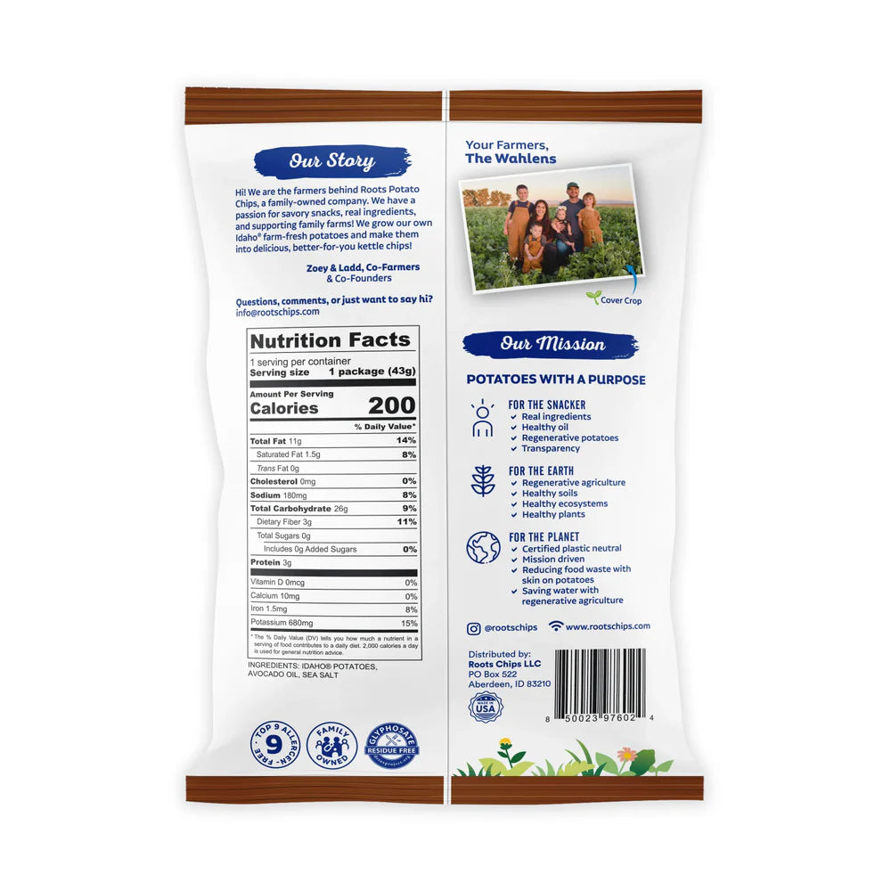Sea Salt Kettle Cooked Potato Chips – Classic, Crispy Flavor - Avocado Oil