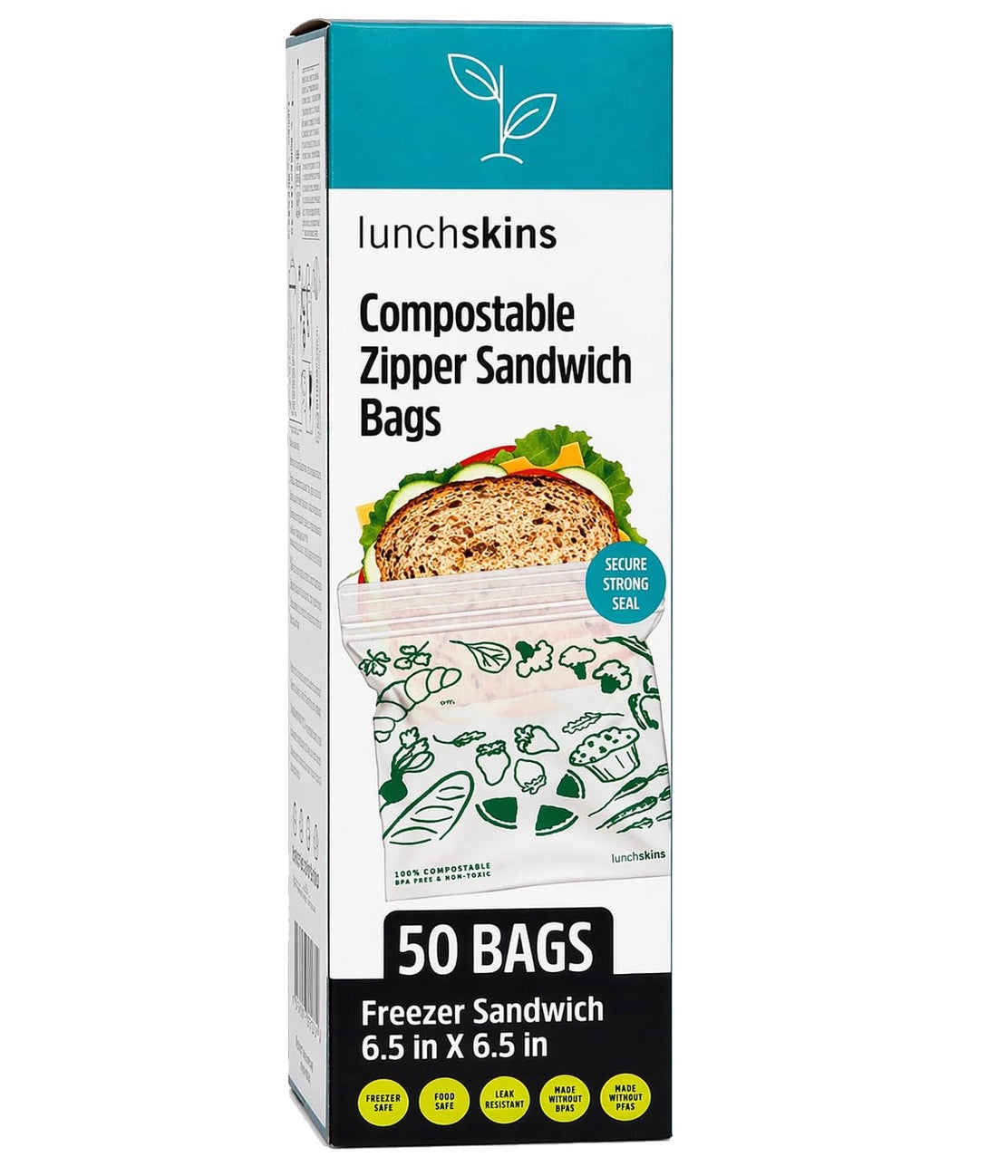 Ziptop Sandwich Storage Bags - Compostable & Freezer-Safe
