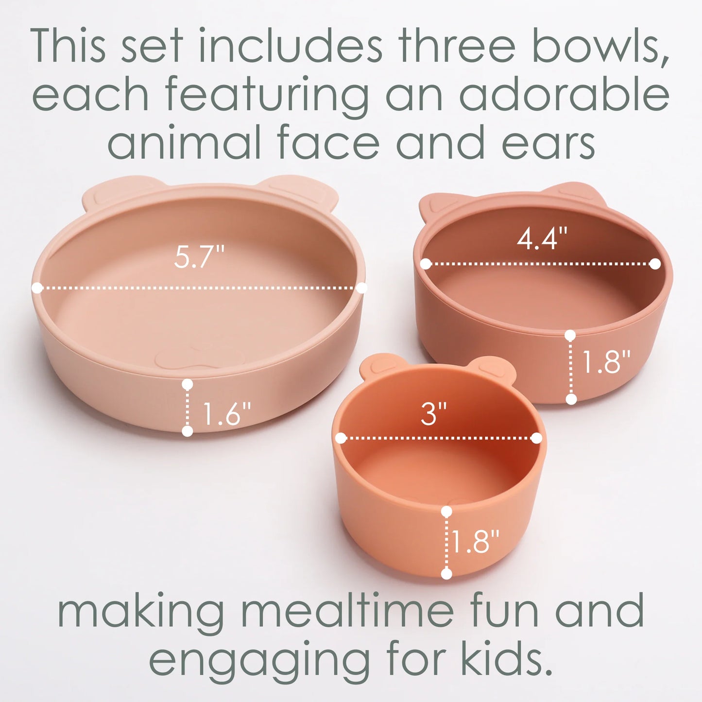 Stackable Snack Bowl Set - 3 pc set - Terracotta Blush