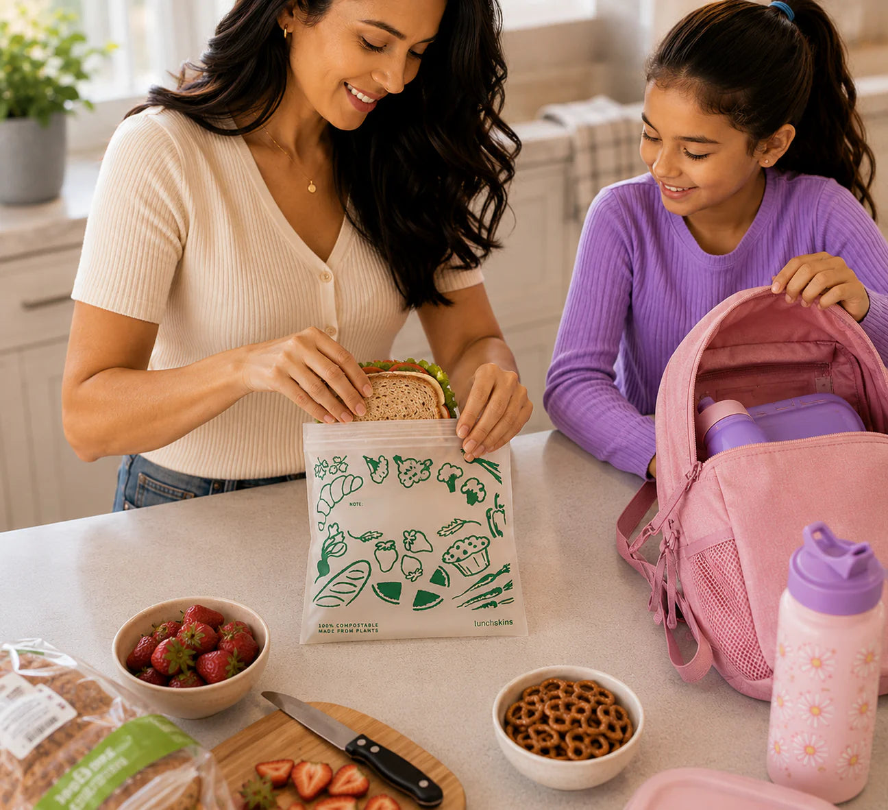 Ziptop Sandwich Storage Bags - Compostable & Freezer-Safe