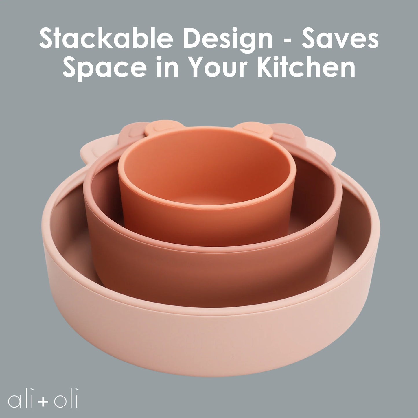 Stackable Snack Bowl Set - 3 pc set - Terracotta Blush