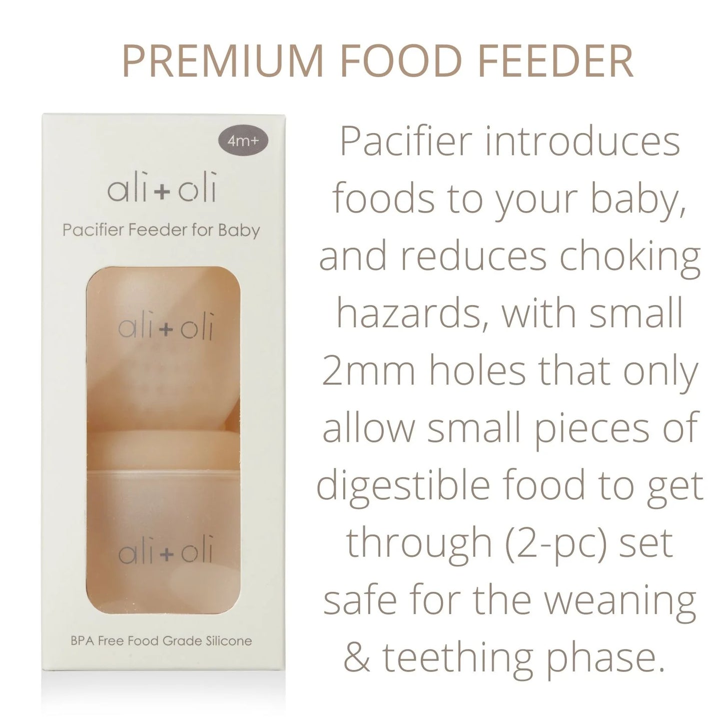 Food & Fruit Feeder Pacifier Set for Baby - Oat & Coco - 4m+