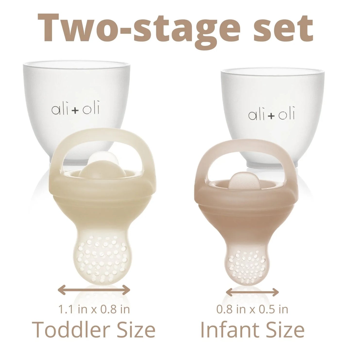 Food & Fruit Feeder Pacifier Set for Baby - Oat & Coco - 4m+
