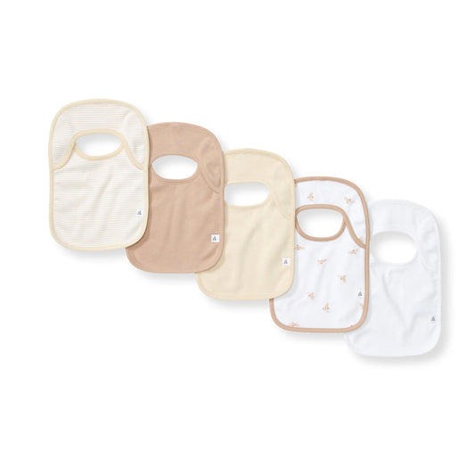 Golden Bee Organic Cotton Baby Bibs - 5 pack