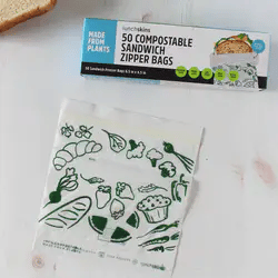 Ziptop Sandwich Storage Bags - Compostable & Freezer-Safe