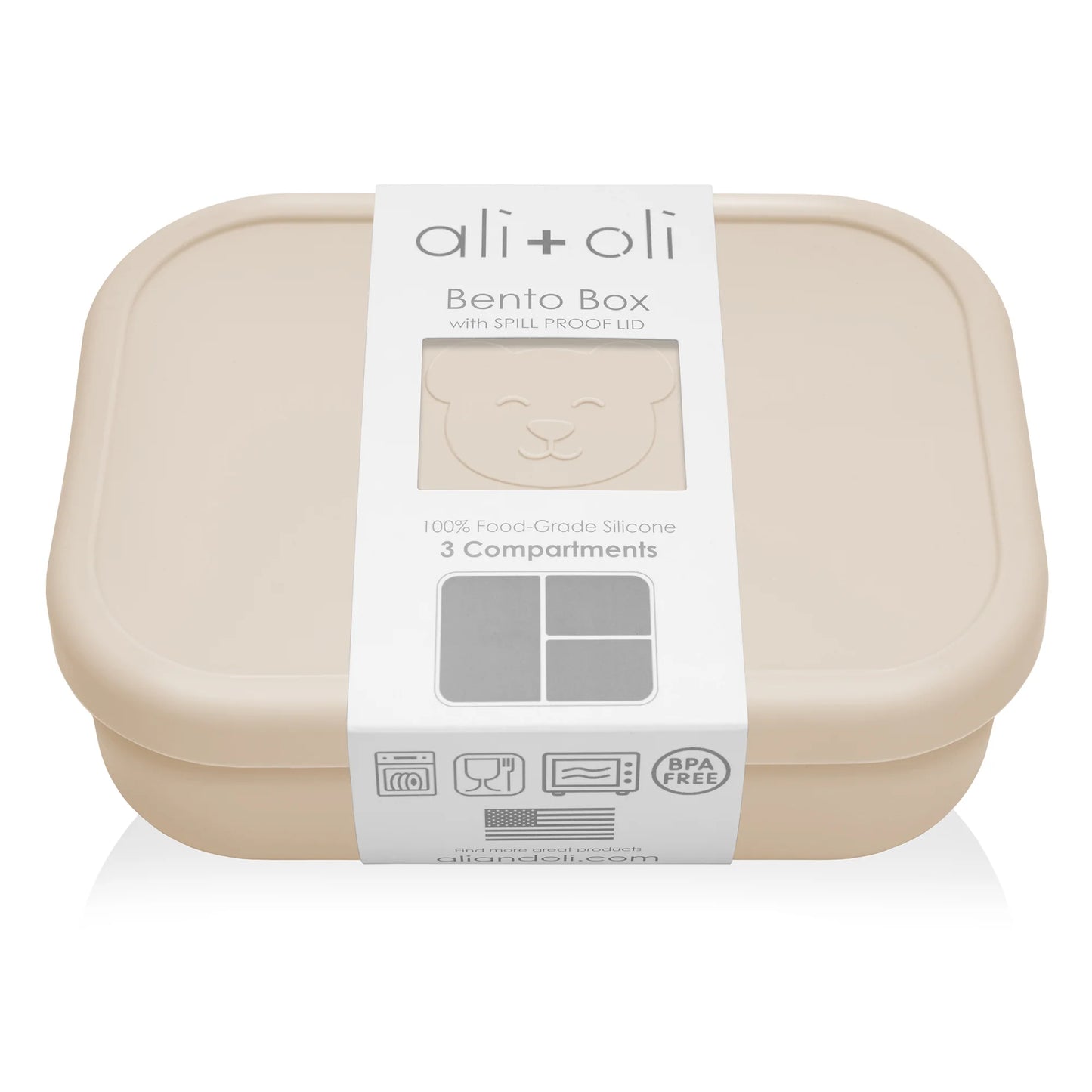 Reusable Silicone Bento Box - 3 Compartments - Leakproof - Coco