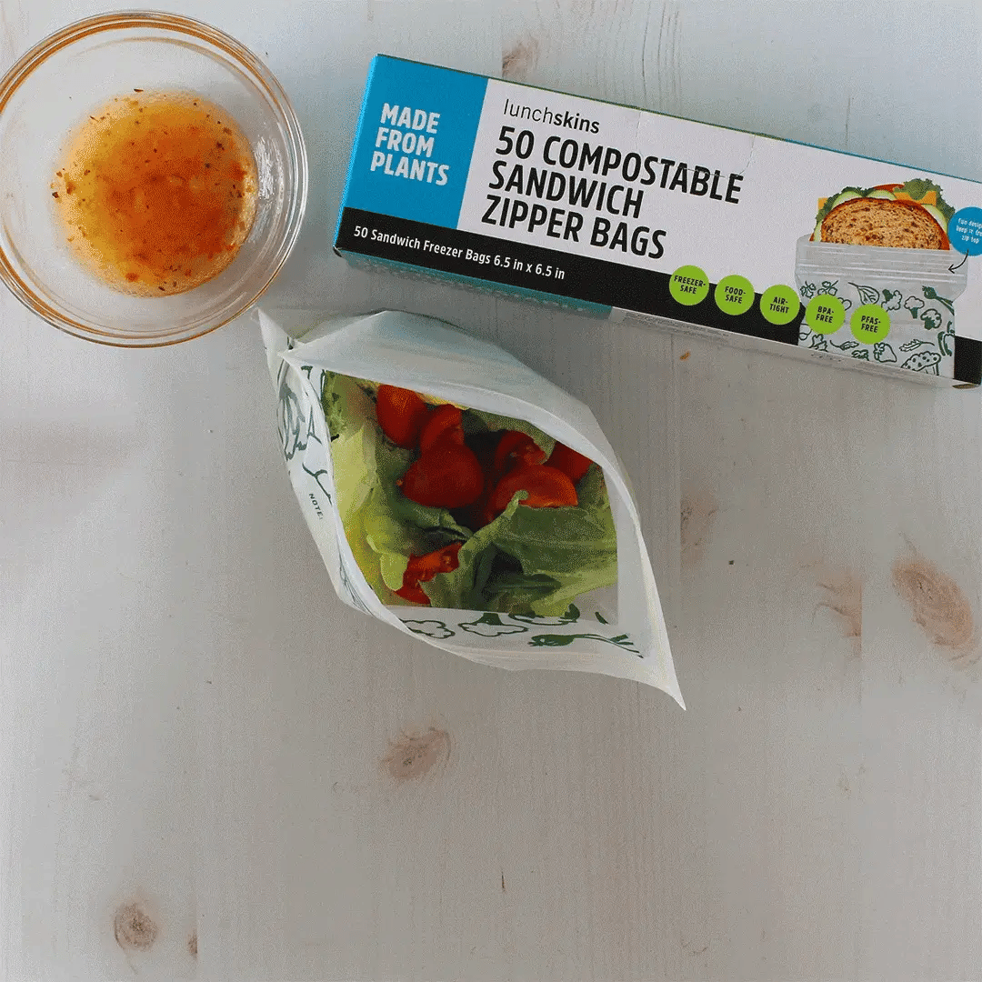 Ziptop Sandwich Storage Bags - Compostable & Freezer-Safe
