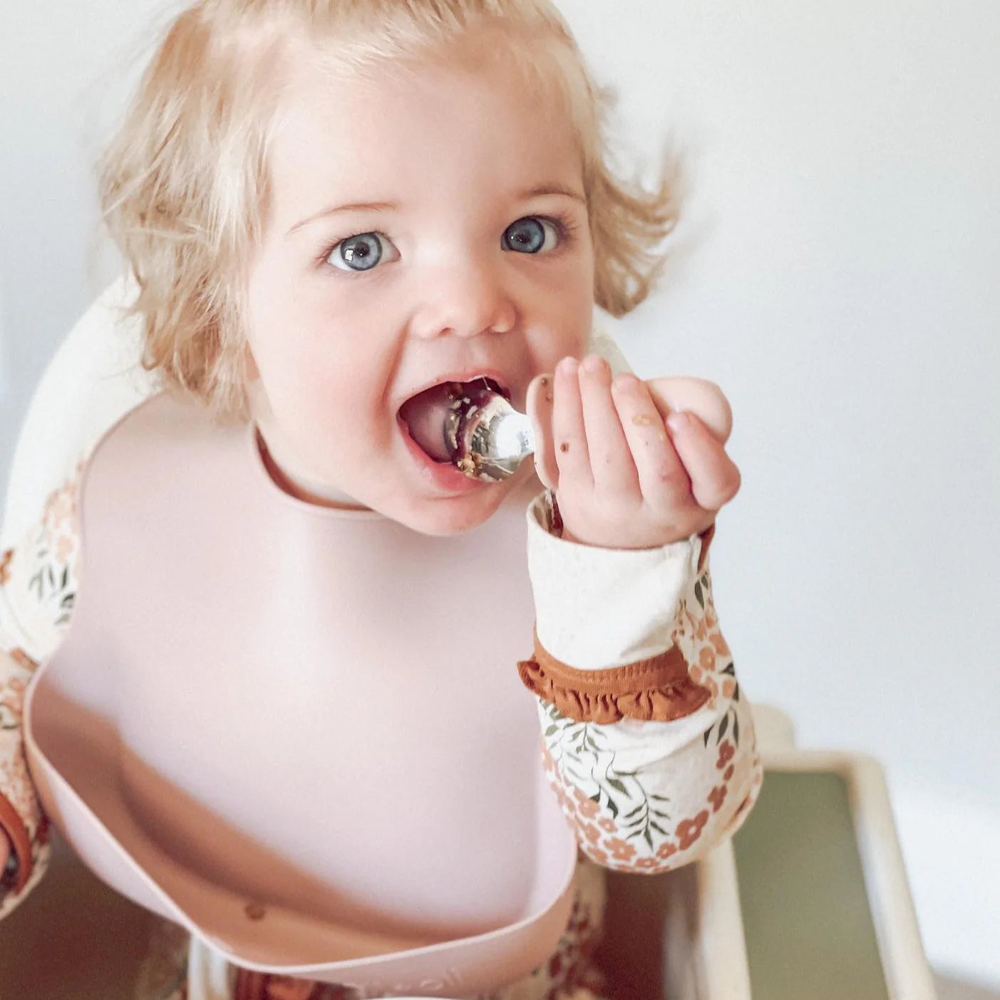 Spoon & Fork Learning Set for Toddlers - Powder Pink 6m+