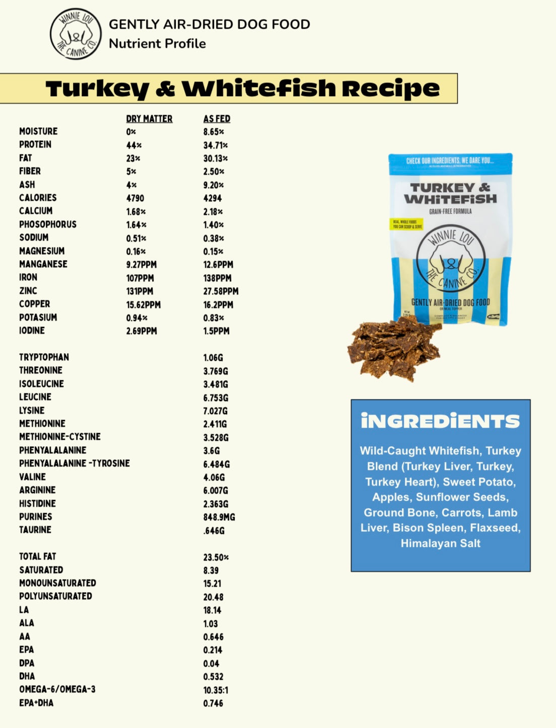 Turkey & Whitefish Air-Dried Dog Food