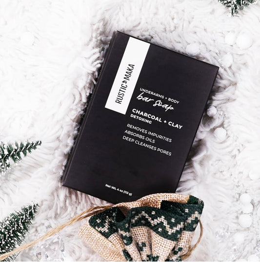 Detoxing Charcoal & Clay Bar Soap for Underarms, Body, Face