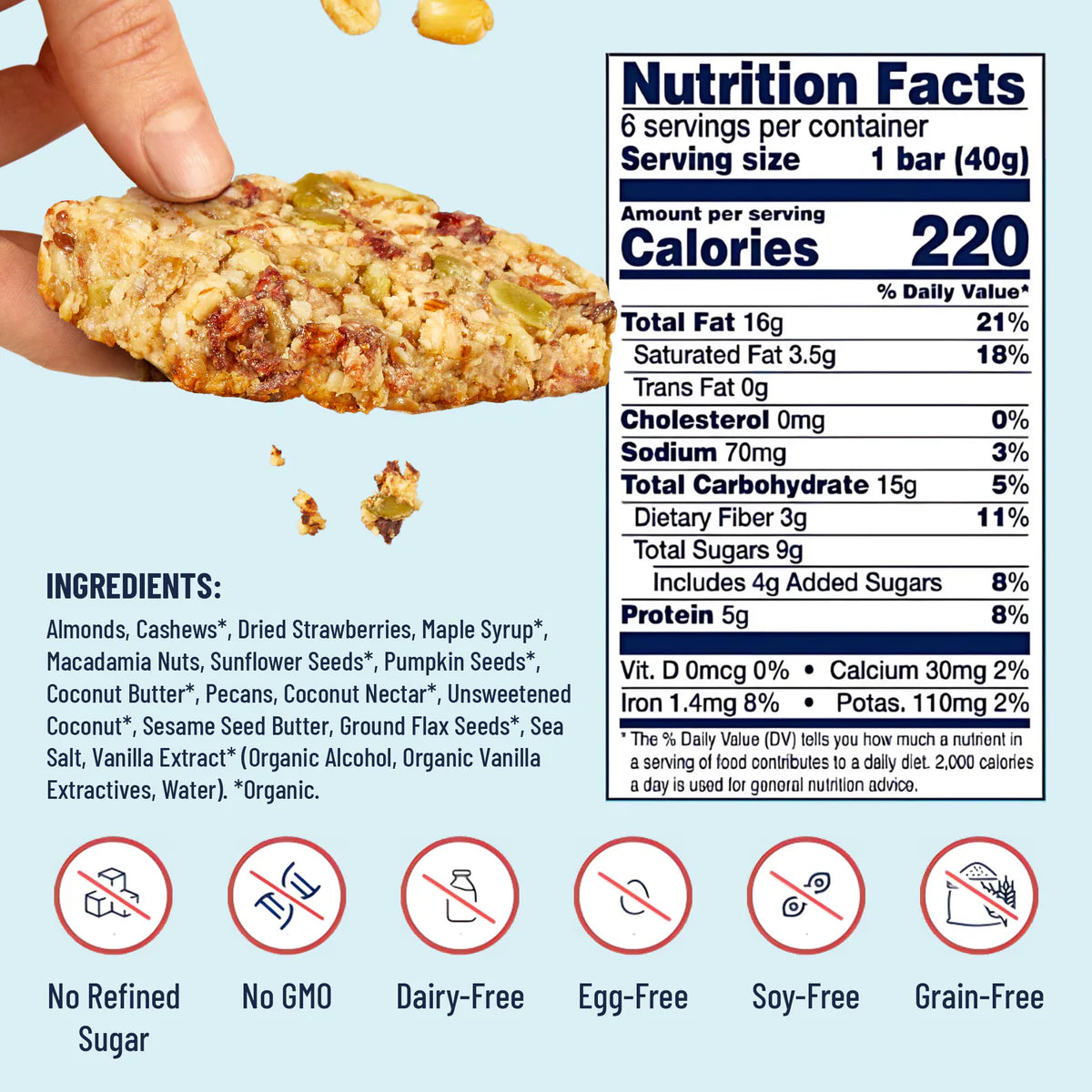 Strawberry Coconut Snack Bar