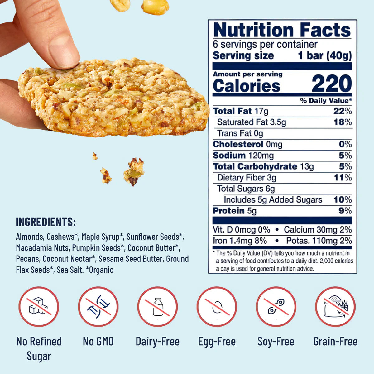 Salted Maple Pecan Snack Bar