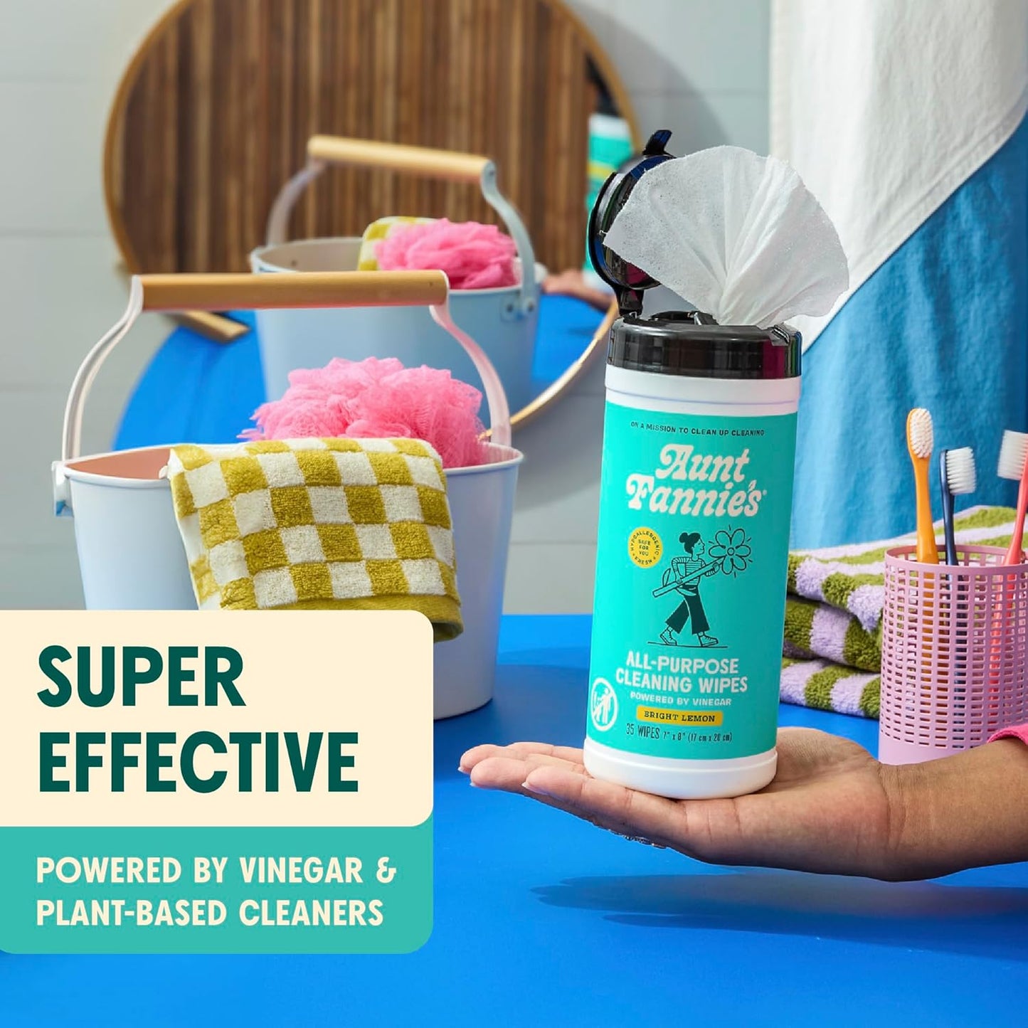 Cleaning Vinegar Wipes Bright Lemon