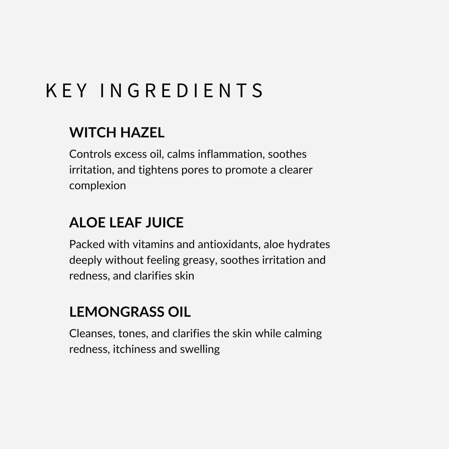 Clarifying Toner for Acne Prone Skin - Aloe, Witch Hazel