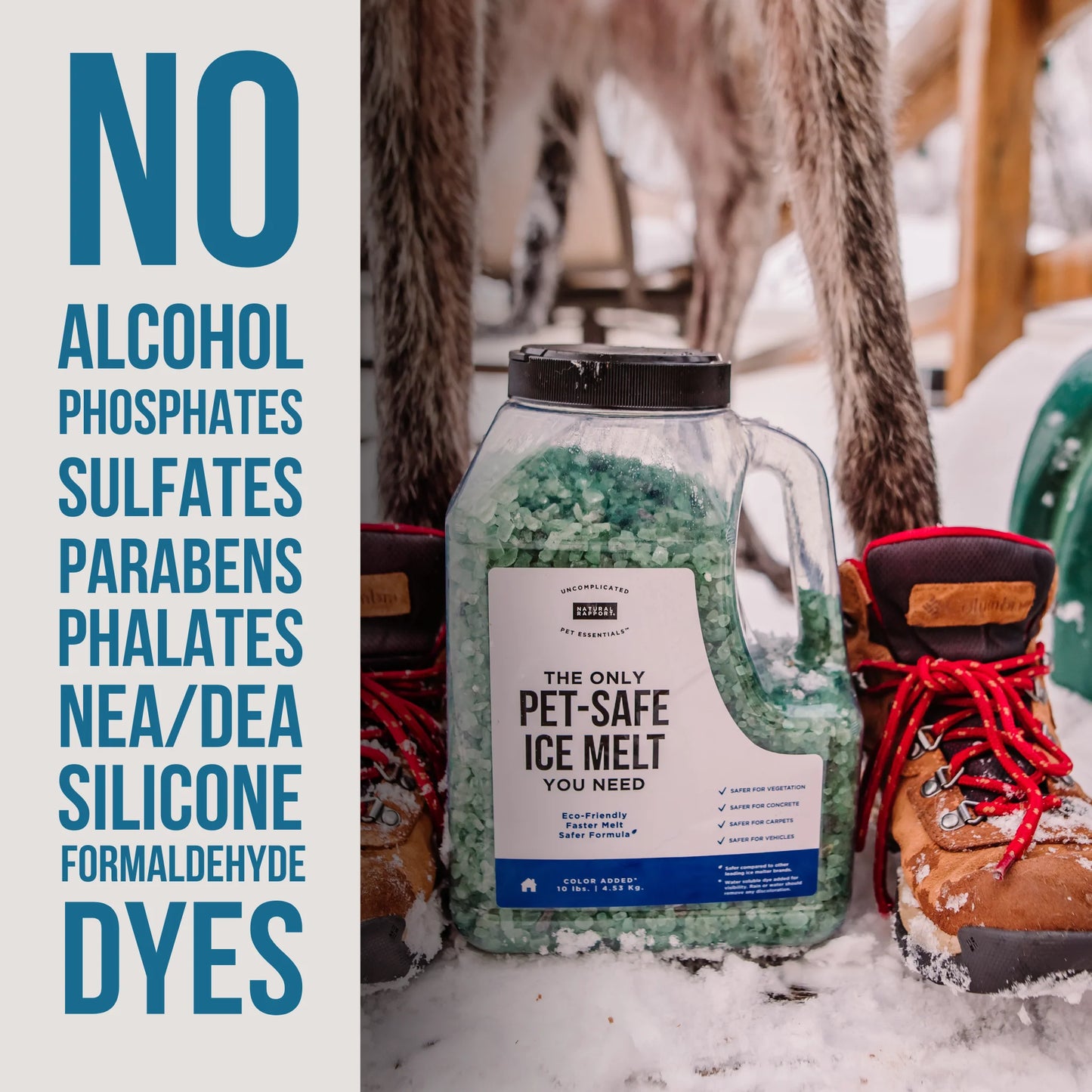 Pet Friendly Ice Melt - Calcium Chloride Free, Rock Salt Alternative