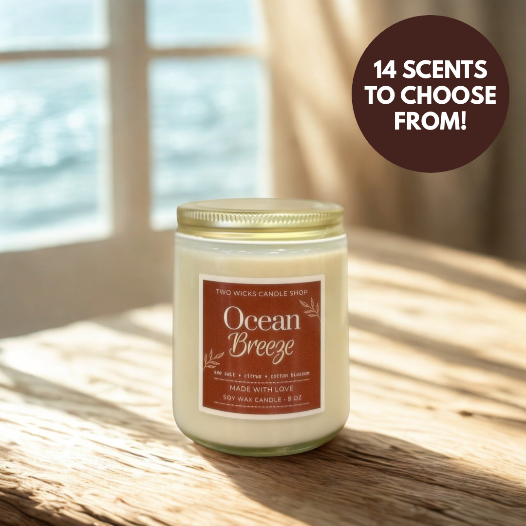 100% Soy Wax Candle - 14 Scents to Choose From - 8 oz.