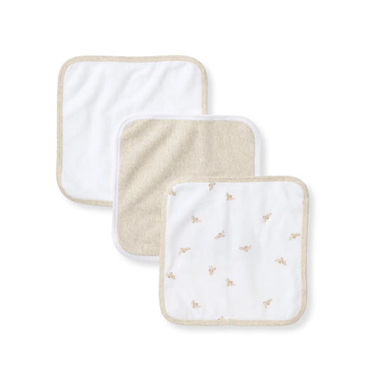 Golden Bee Organic Cotton Knit Terry Washcloths - 3 pack