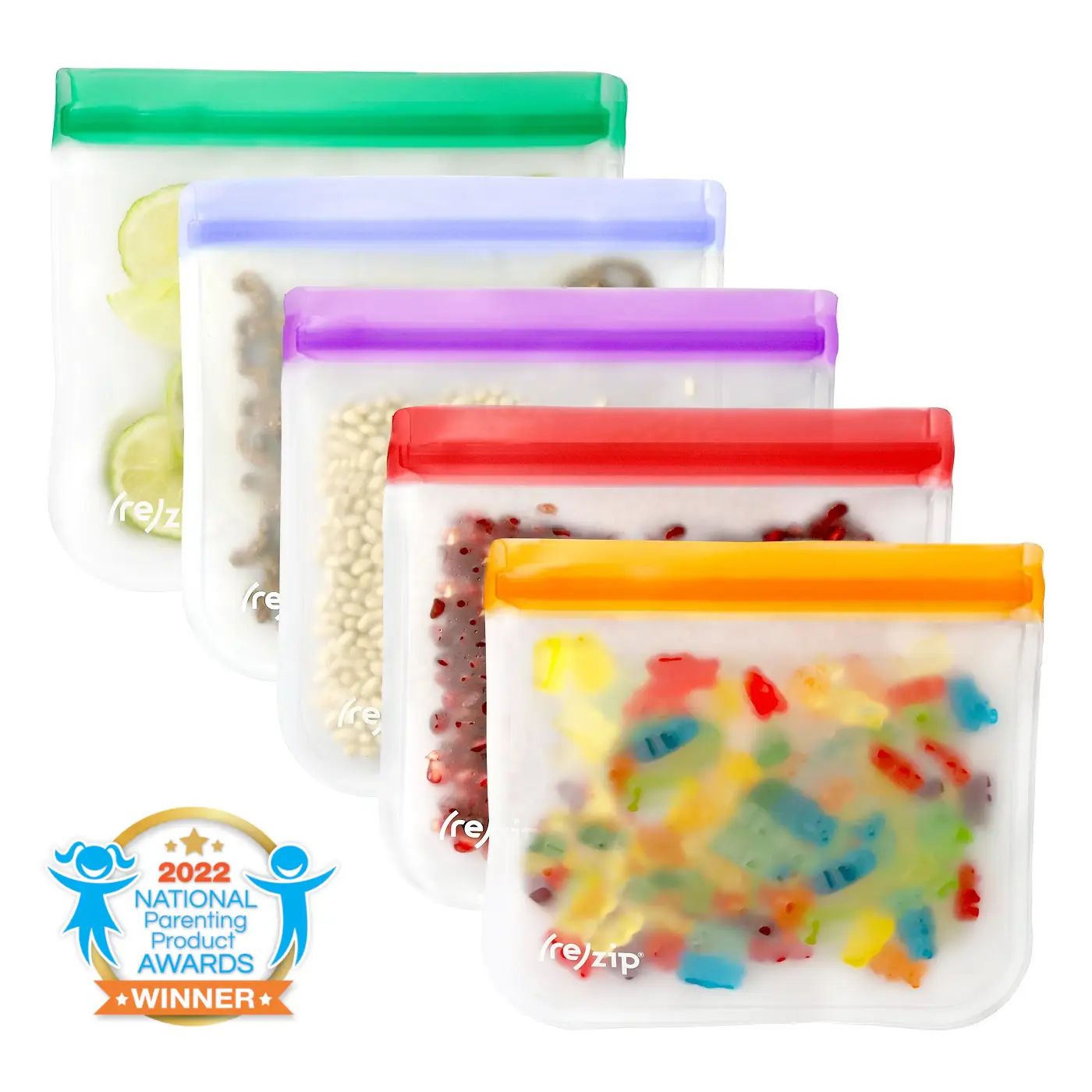 (Re)Zip Flat Lunch Leakproof Reusable Storage Bag 5-pack