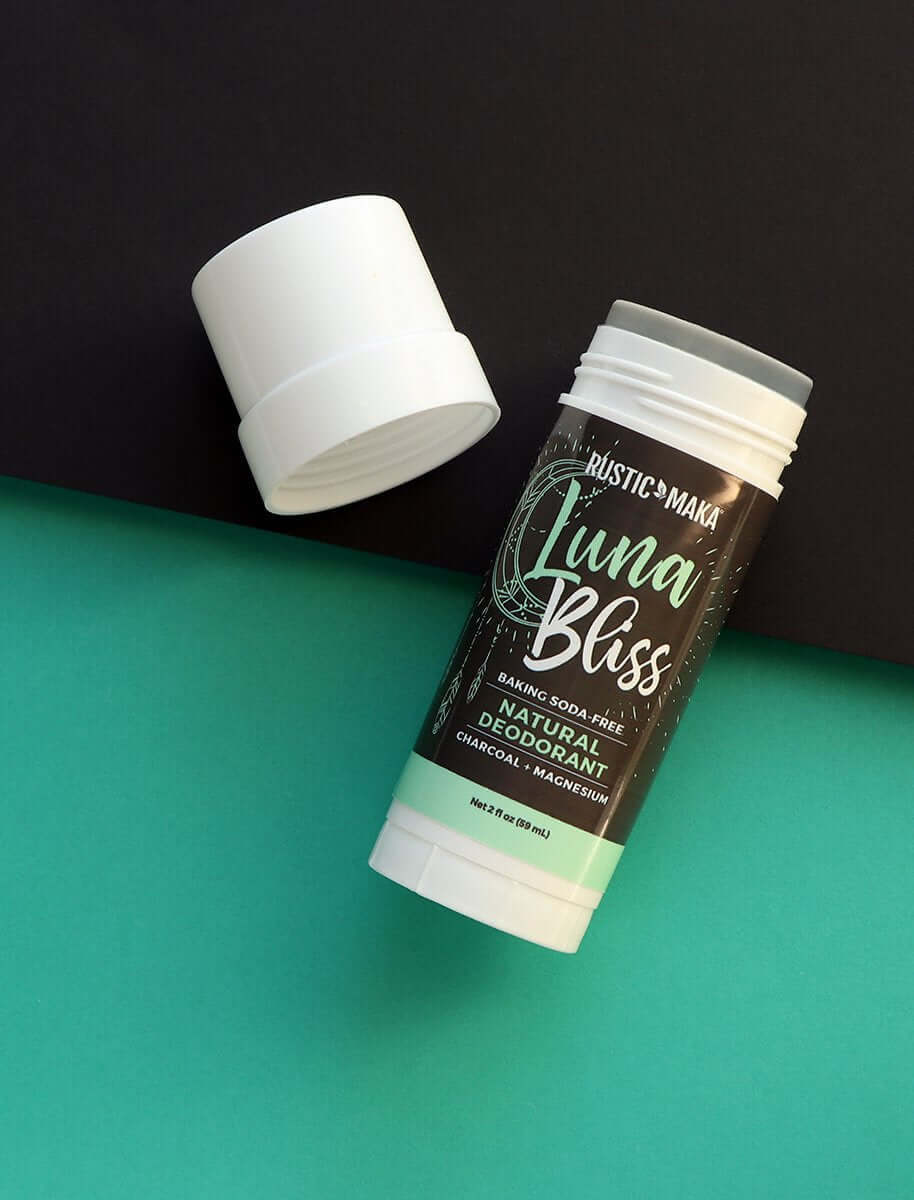 Luna Bliss Natural Deodorant, Magnesium + Charcoal - Baking-Soda Free