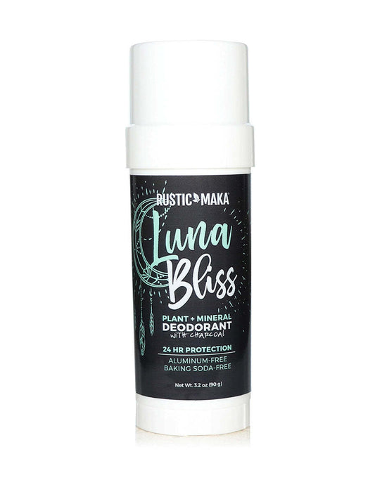 Luna Bliss Natural Deodorant, Magnesium + Charcoal - Baking-Soda Free